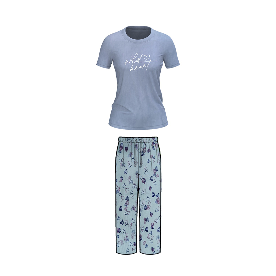 Belleza Crew Neck C/Jersey Pajama Set  0097 Multi