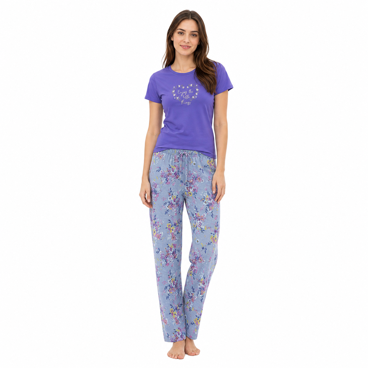 Belleza Crew Neck C/Jersey Pajama Set  0098-Multi