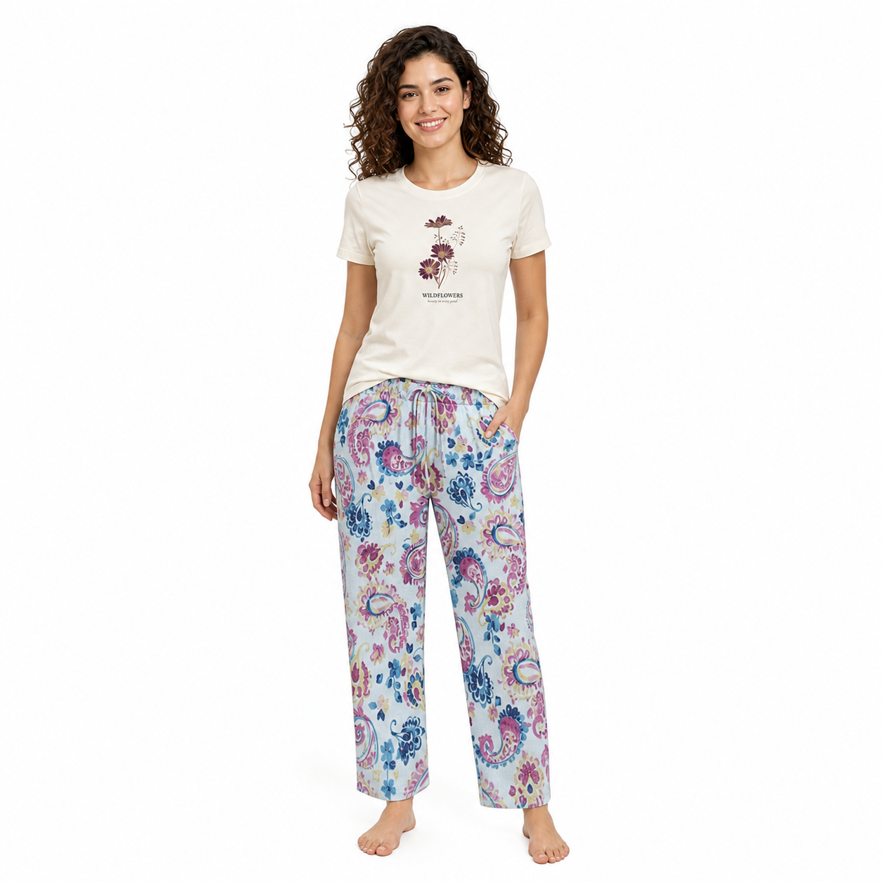 Crew Neck C/Jersey Pajama Set  0099-Multi