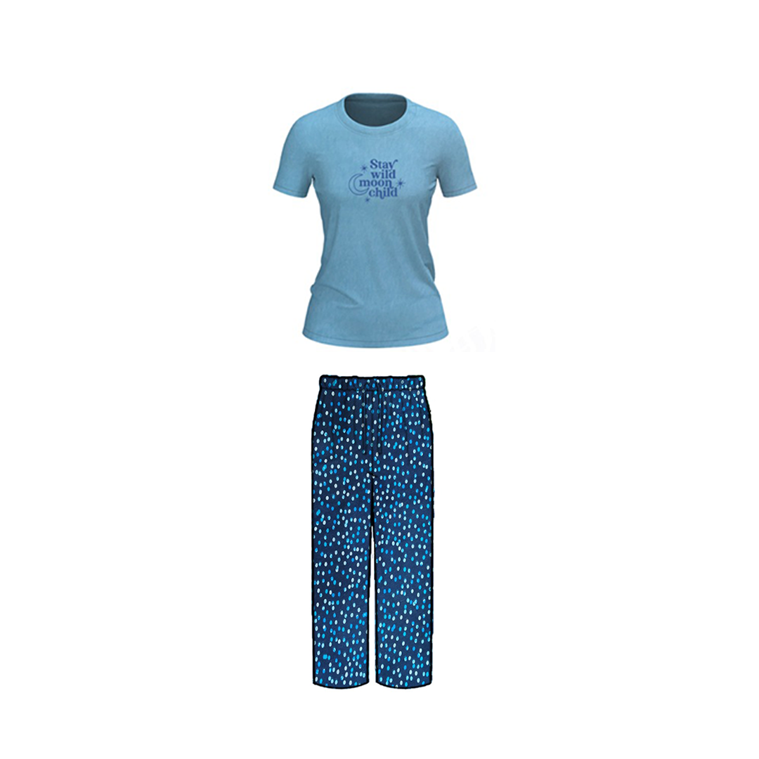 Belleza Crew Neck C/Jersey Pajama Set  0100-Multi