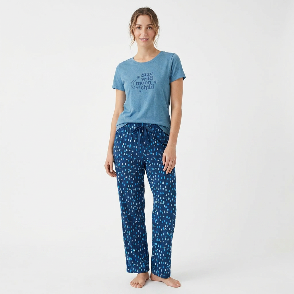 Crew Neck C/Jersey Pajama Set  0100-Multi