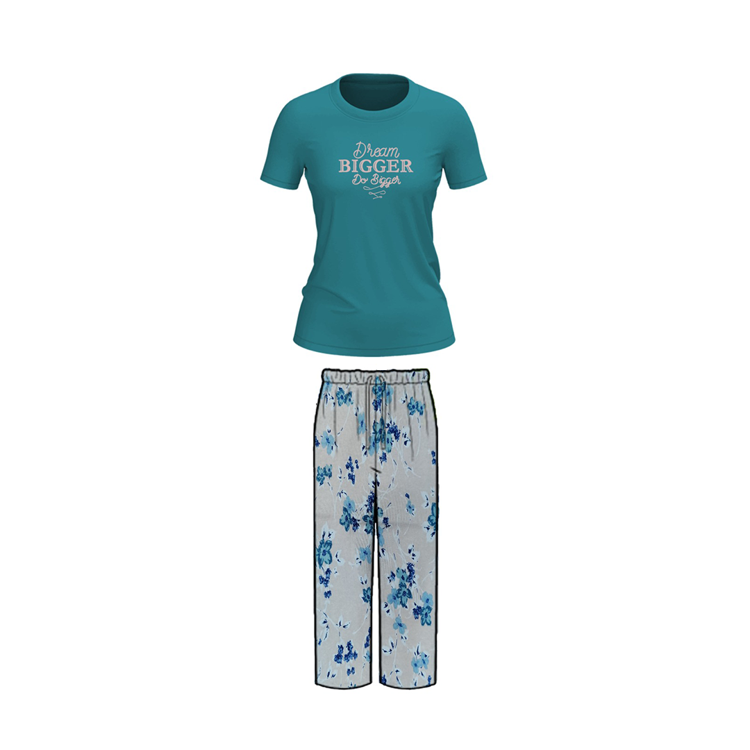 Belleza Crew Neck C/Jersey Pajama Set  0101-Multi