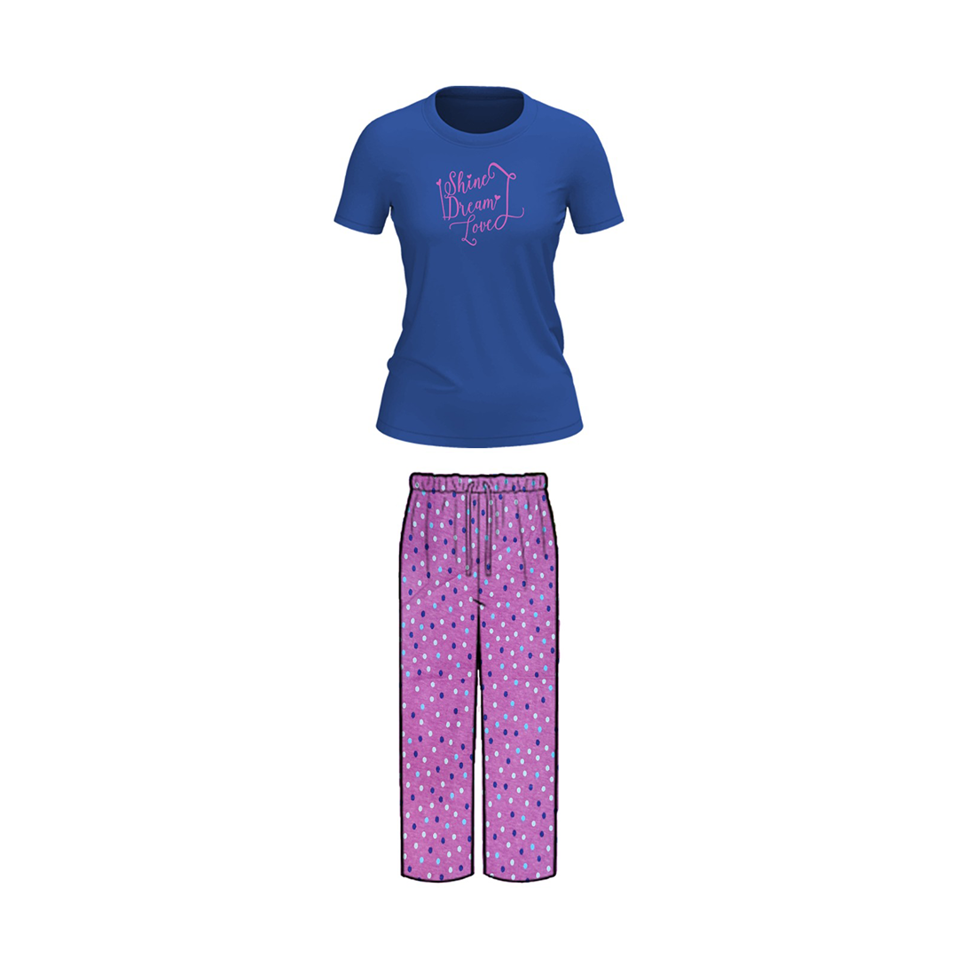 Crew Neck C/Jersey Pajama Set  0105-Multi