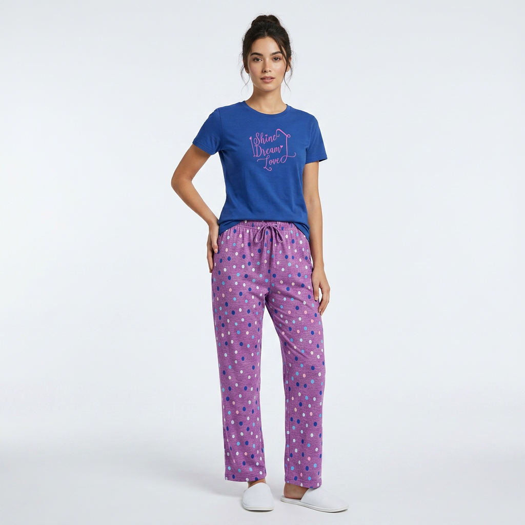 Crew Neck C/Jersey Pajama Set  0105-Multi