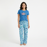 Crew Neck C/Jersey Pajama Set  0107-Multi Belleza Lingerie  