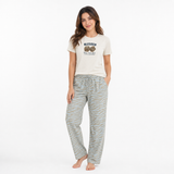 Crew Neck C/Jersey Pajama Set  0109-Multi Belleza Lingerie  