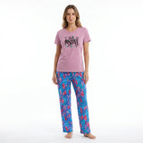 Belleza Crew Neck C/Jersey Pajama Set  0110-Multi Belleza Lingerie  