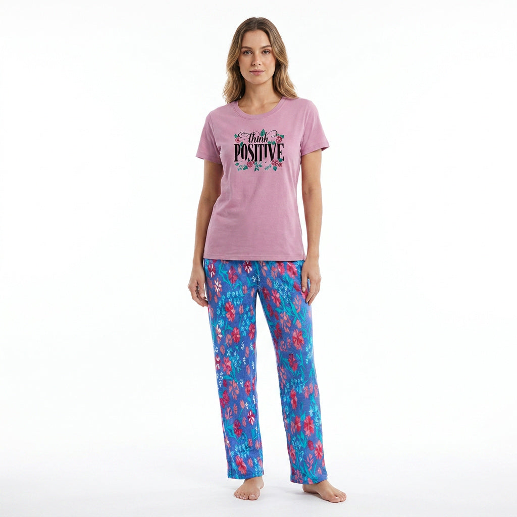 Crew Neck C/Jersey Pajama Set  0110-Multi