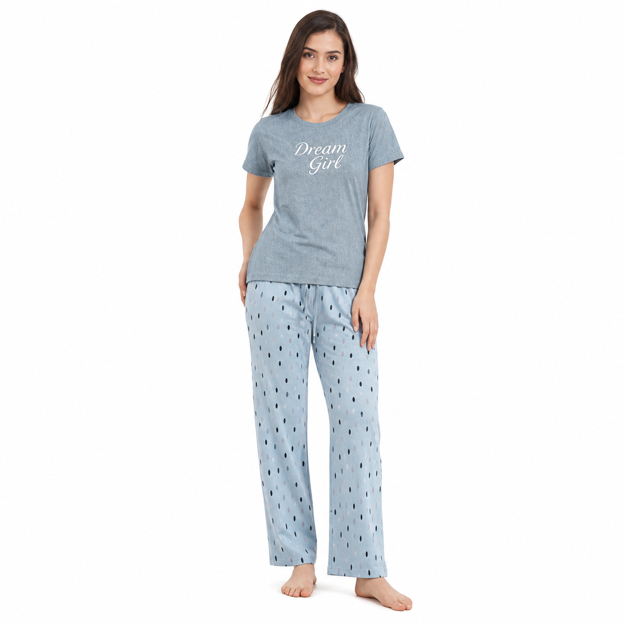 Belleza Crew Neck C/Jersey Pajama Set  0114-Multi