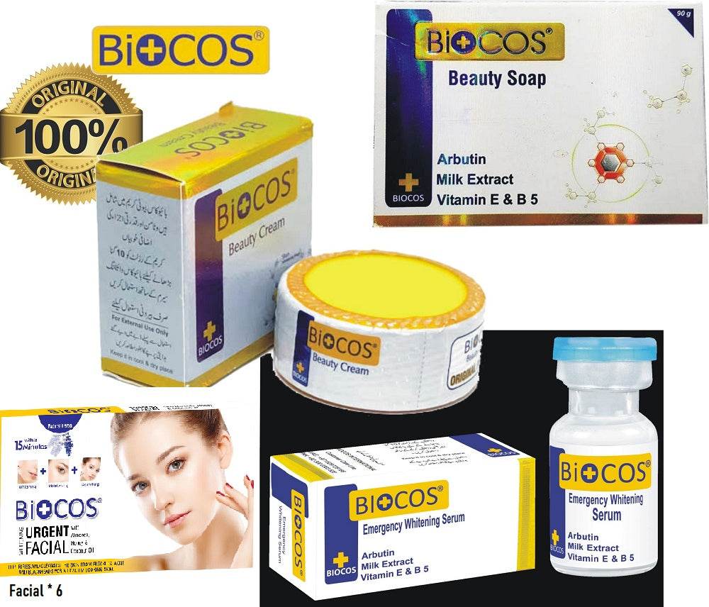 Pack Of 4 Biocos Cream,Soap,Serum and Facial