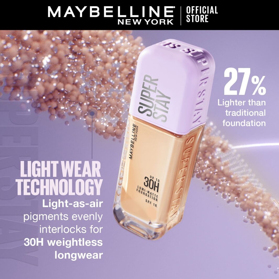 Maybelline New York - Superstay Lumi Matte Liquid Foundation With Spf-16, 30H Weightless Longwear, 18Ml, (Shade 120)