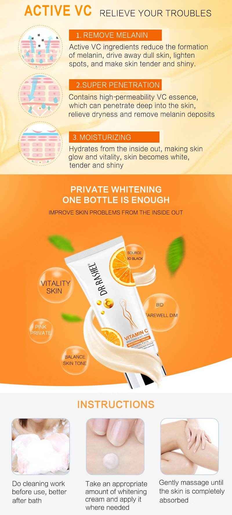 Dr Rashel Private Parts Whitening Cream 80Gm DRL-1510 80G