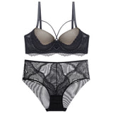 French Lace Splicing Hollow-out Sexy Bra Set CJ  
