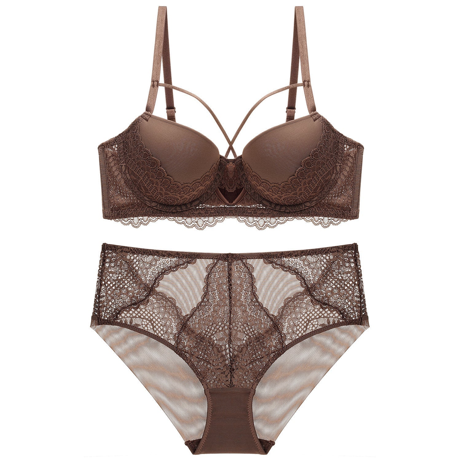 French Lace Splicing Hollow-out Sexy Bra Set