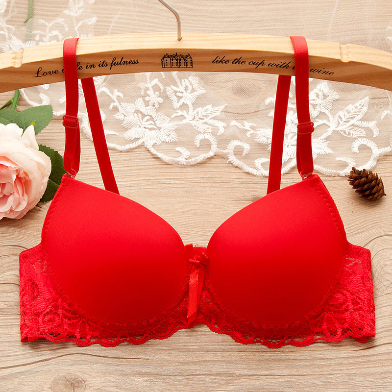 Bra Small Chest Gathered Bra With Underwire (Bra Set)