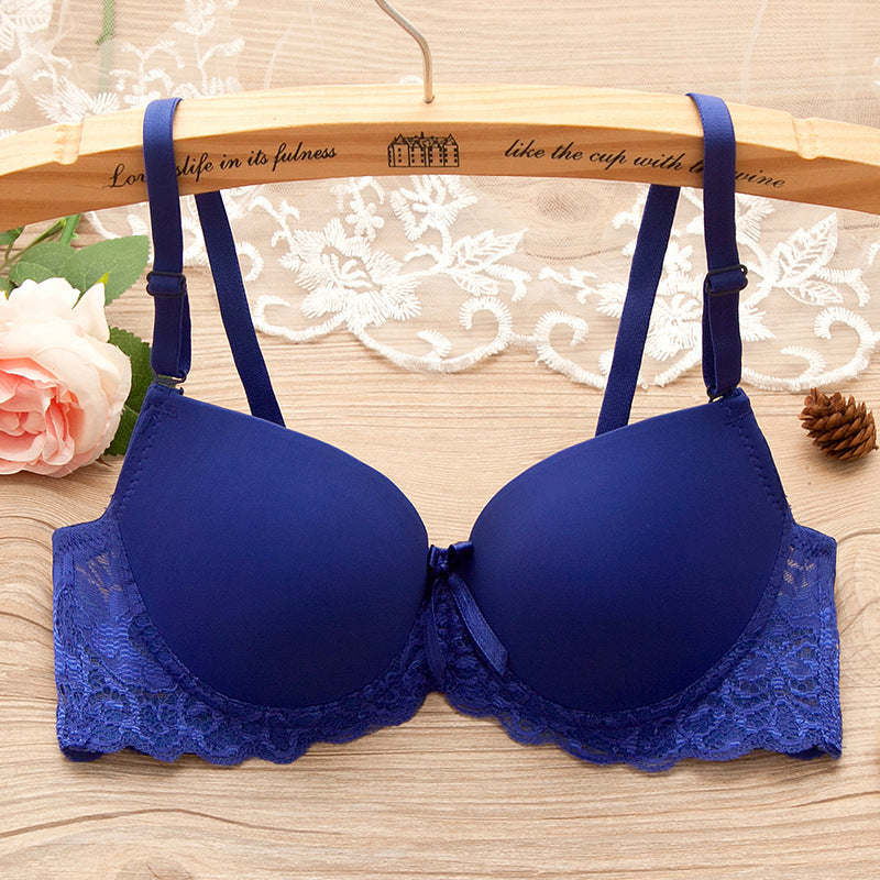 Bra Small Chest Gathered Bra With Underwire (Bra Set)