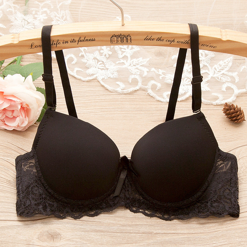 Bra Small Chest Gathered Bra With Underwire (Bra Set)