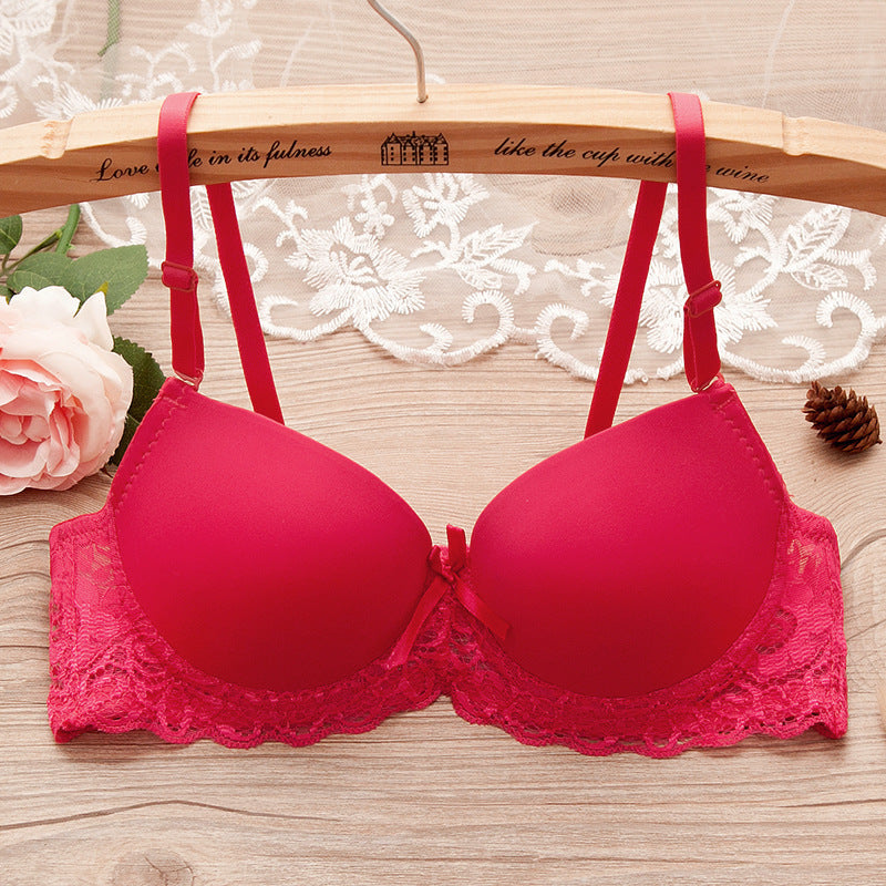 Bra Small Chest Gathered Bra With Underwire (Bra Set)
