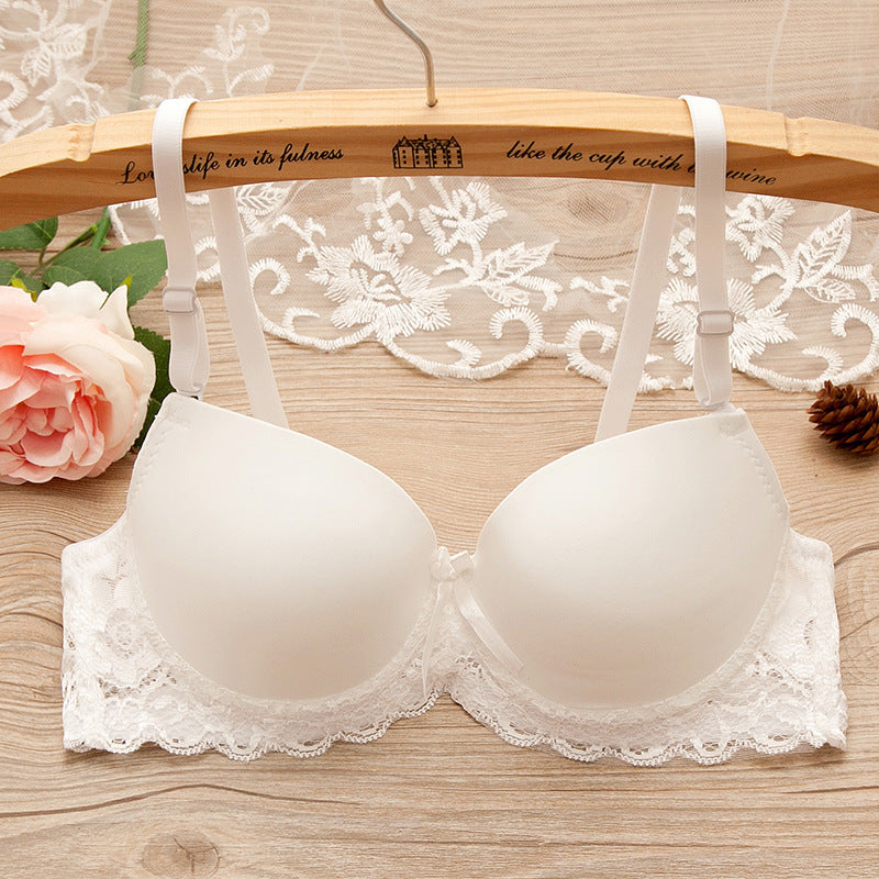 Bra Small Chest Gathered Bra With Underwire (Bra Set)