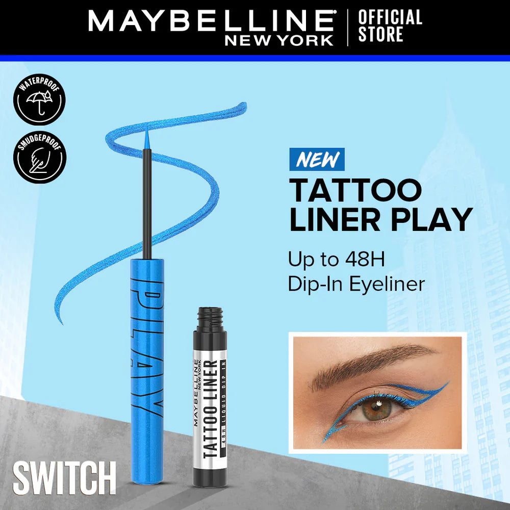 Maybelline New York - Tattoo Play Liquid Eyeliner - Metallic Blue