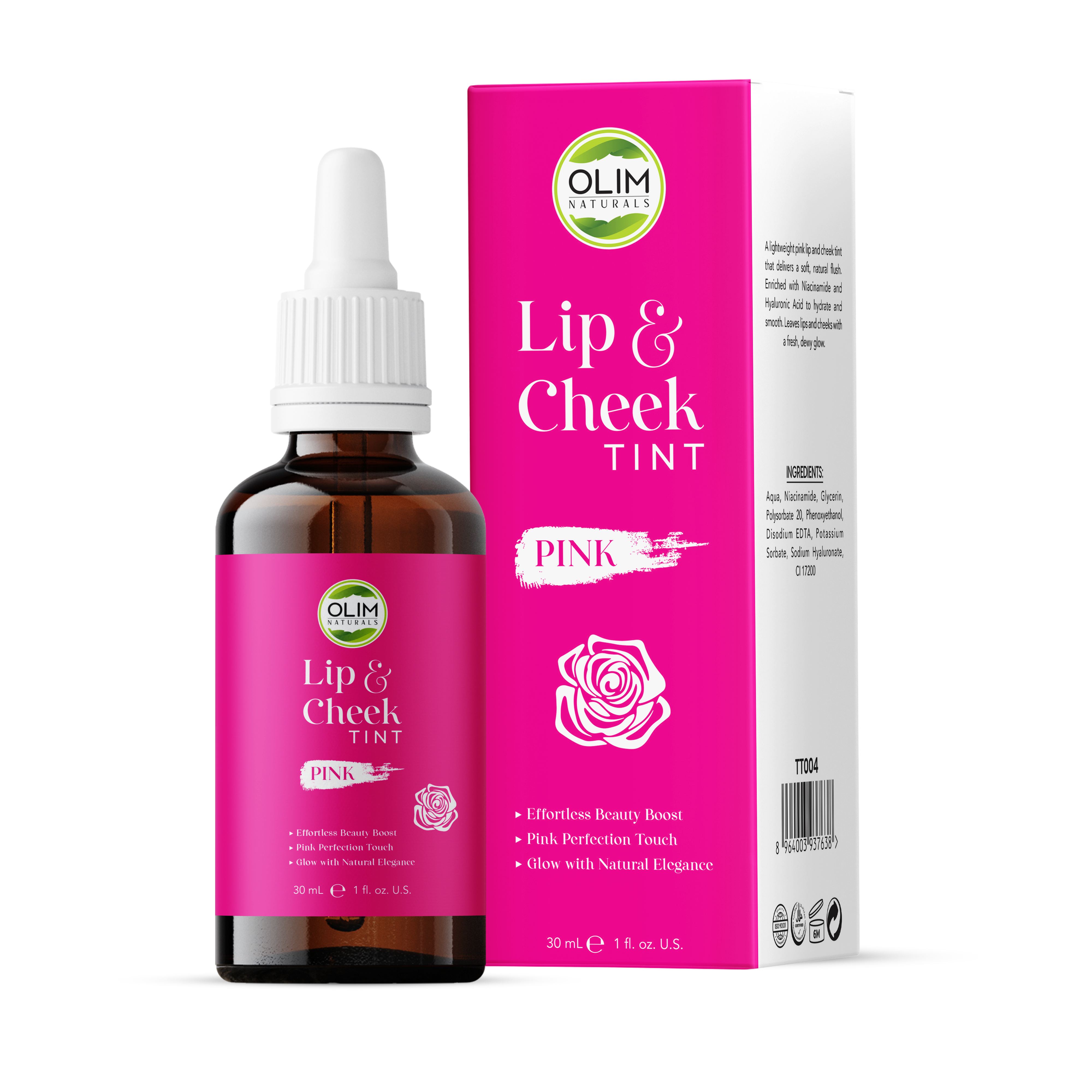 Lip & Cheek Tint Pink | Olim Naturals Hydrating Niacinamide Tint