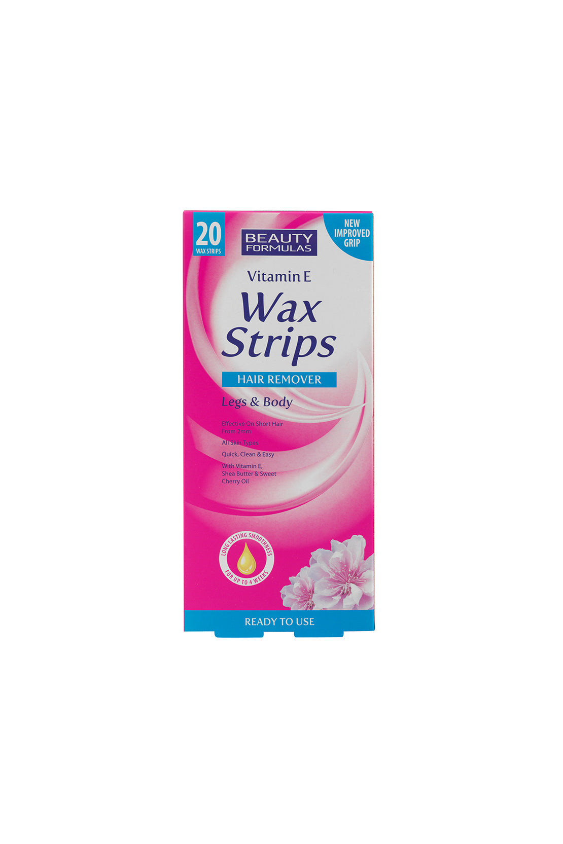Beauty Formulas Vitamin E Legs & Body Wax Hair Remover Strips 20S