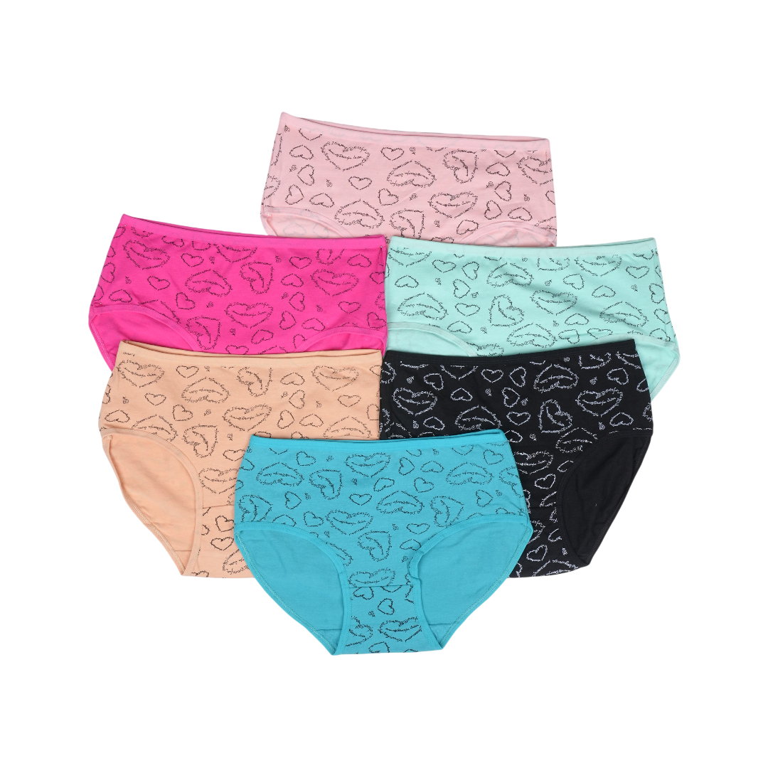 Multi Color Brief Panty Pack Of 6-B240