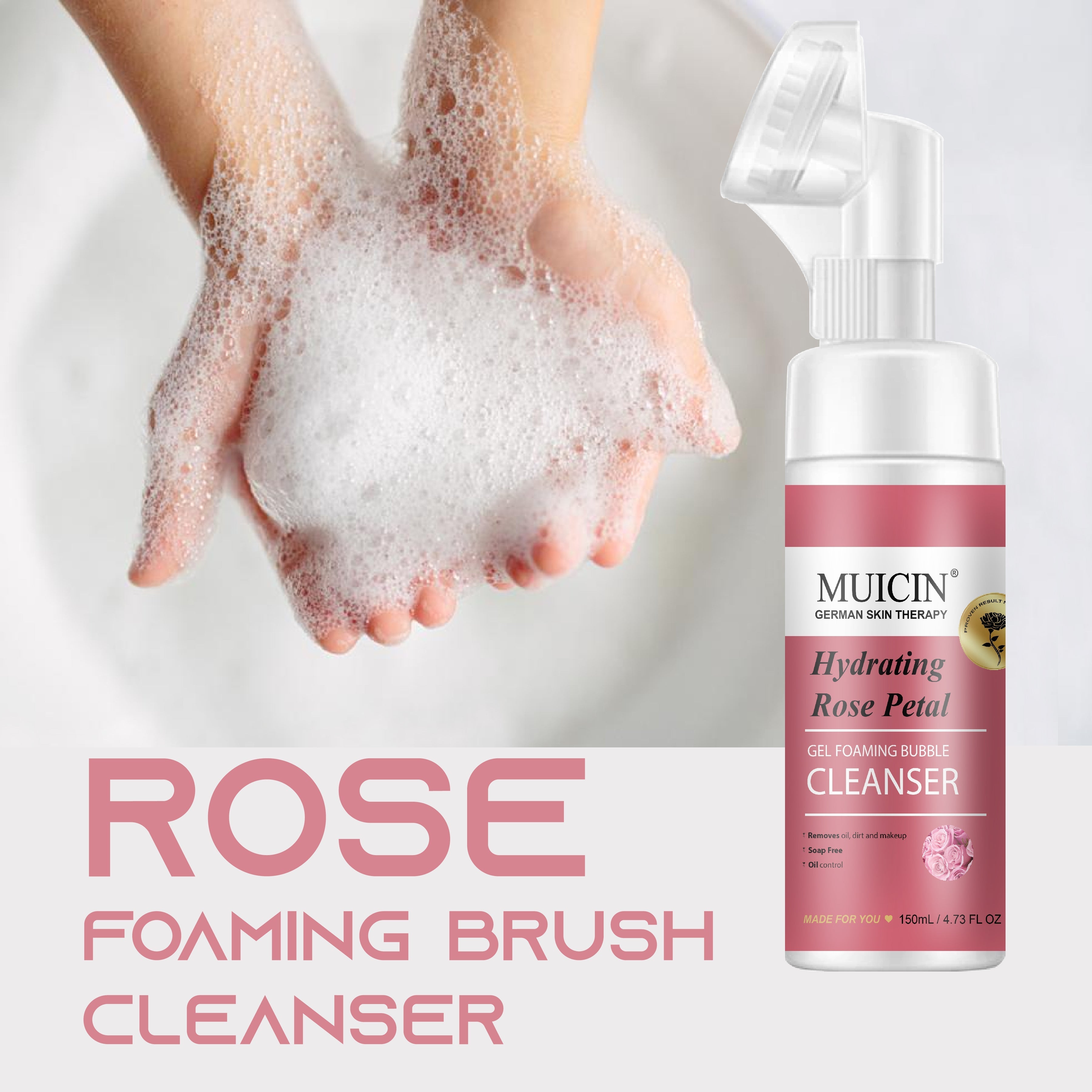 MUICIN - Rose Petal Gel Foaming Bubble Cleanser - 150ml