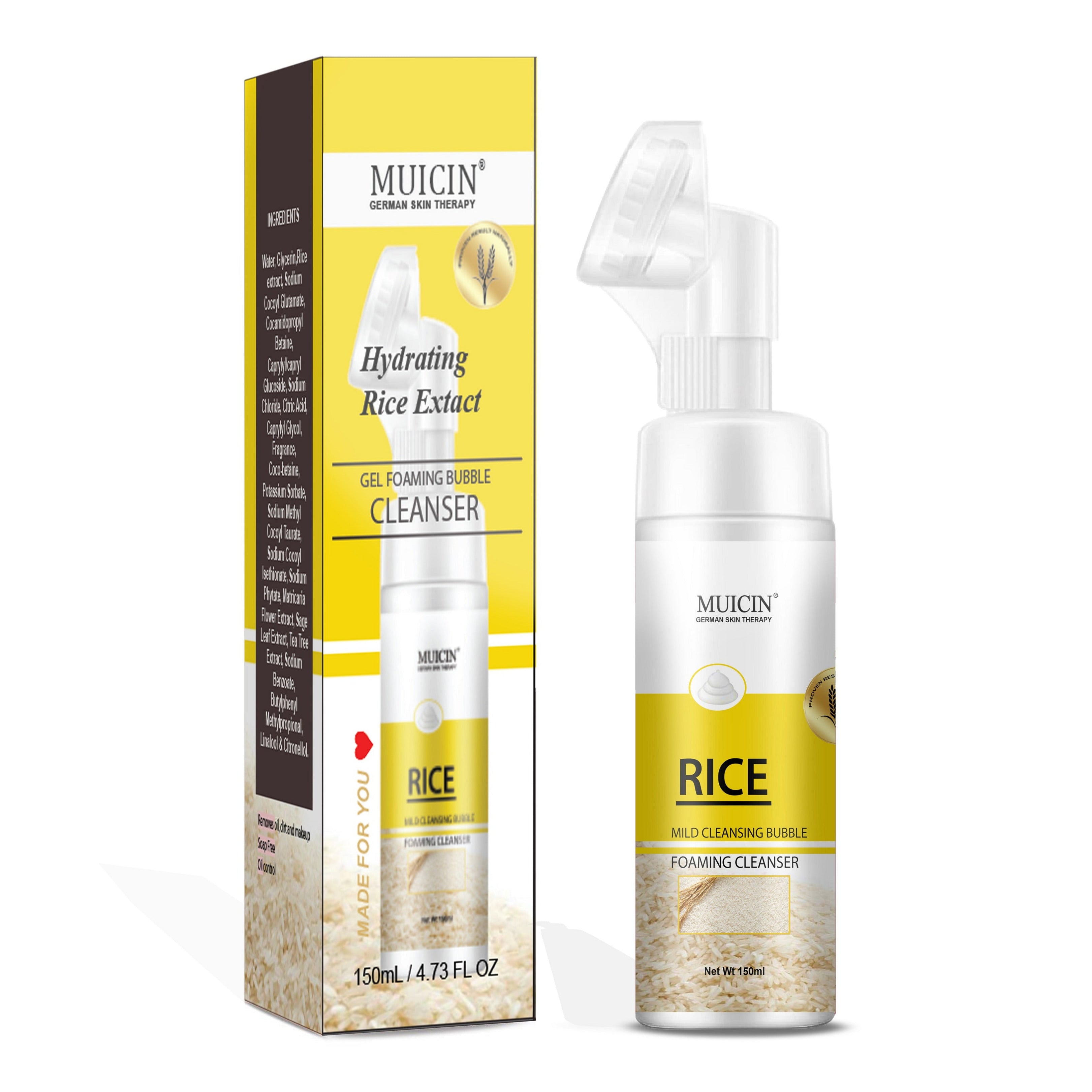 MUICIN - Rice Mild Cleansing Bubble Foaming Facial Cleanser - 150ml