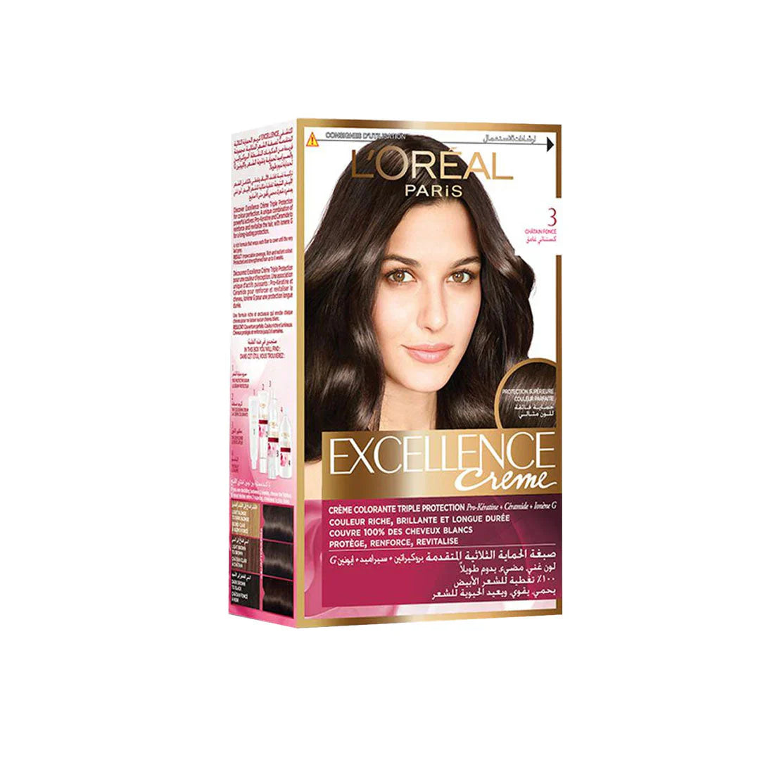 L'OrÃ©al Excellence Creme - 3.0 Dark Brown Hair Color