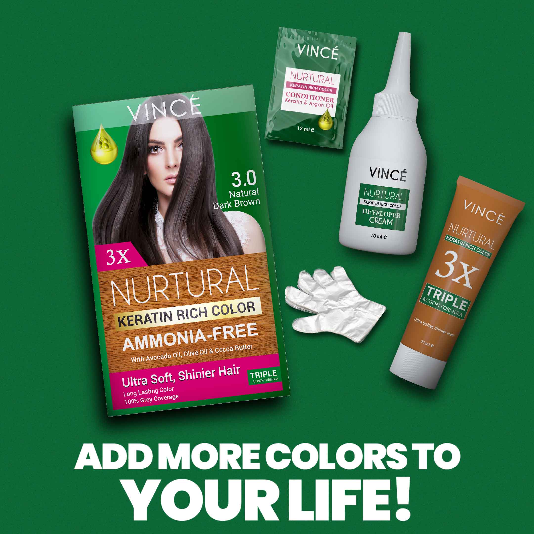 3.0 - Natural Dark Brown - Nurtural Women Hair Color