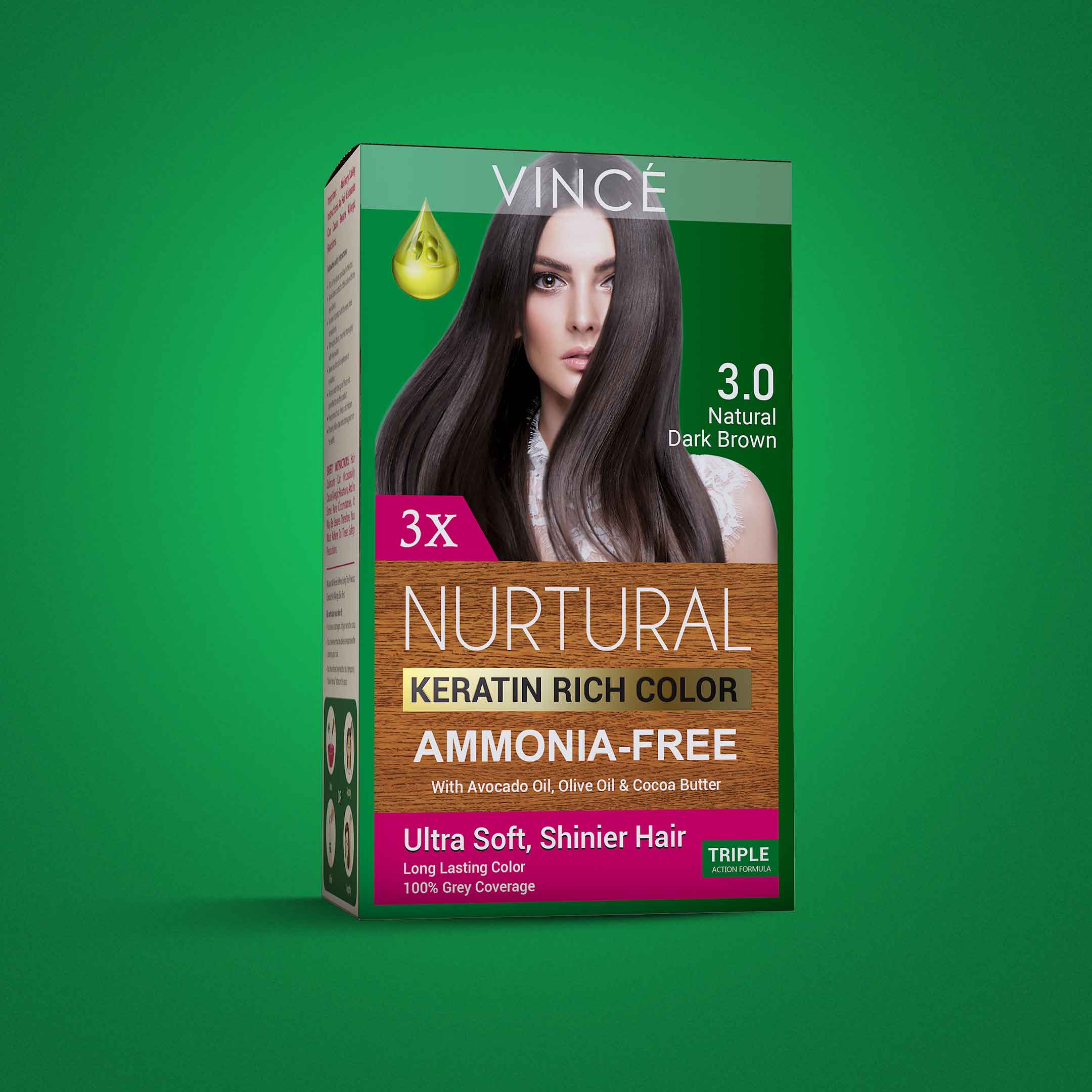 3.0 - Natural Dark Brown - Nurtural Women Hair Color