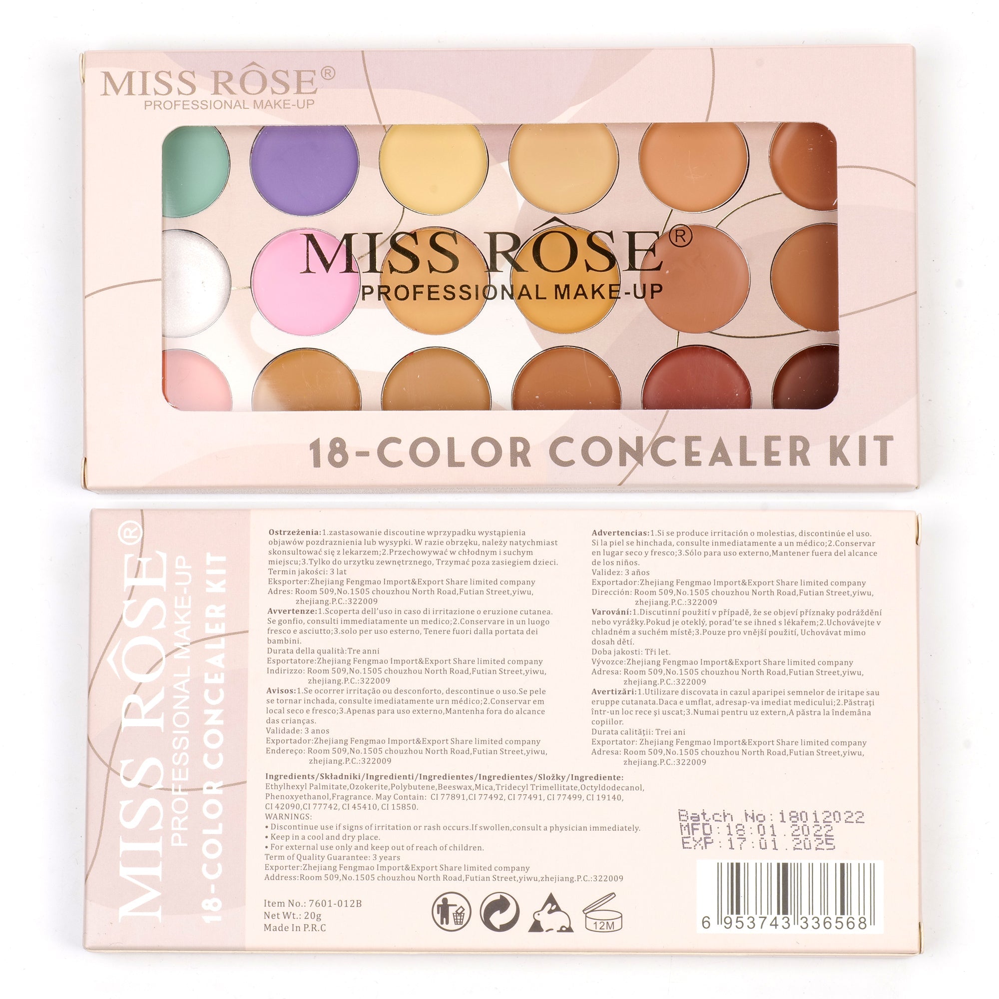 Miss Rose 18 color Concealer & contour Palette Makeup