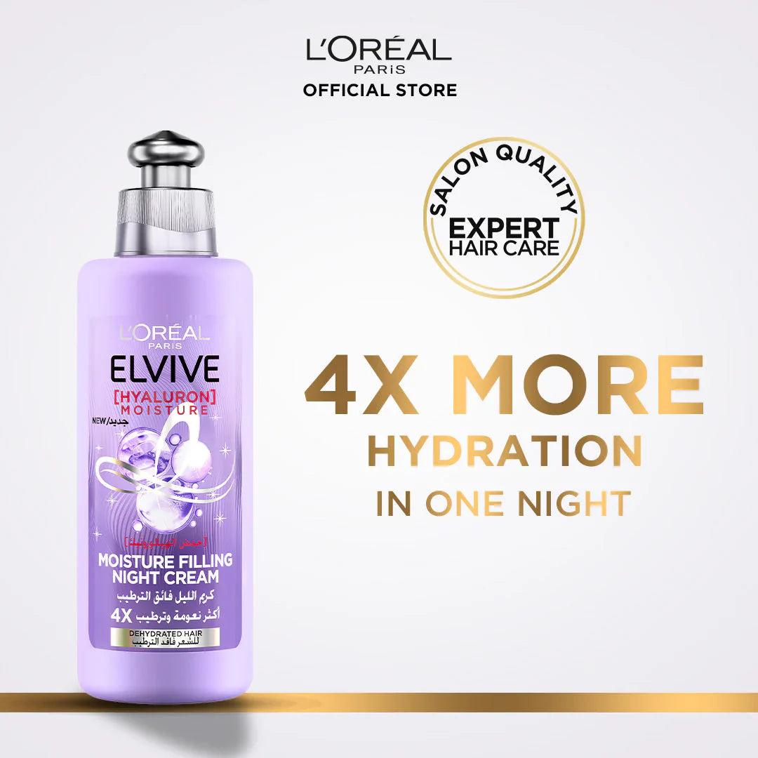 LOreal Paris - Elvive Hyaluron Moisture - Moisture Filling Night Cream - 200ml