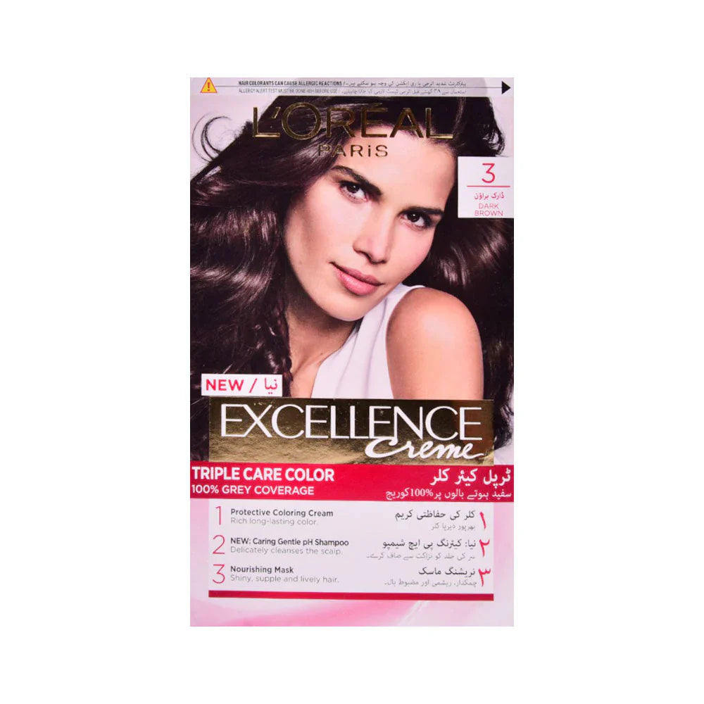 LOREAL EXCELLENCE 3 DARK BROWN - PAK
