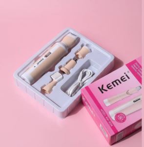 Kemei 4 in 1 Electric Rechargeale  Epilator & Shaver Suit for Women