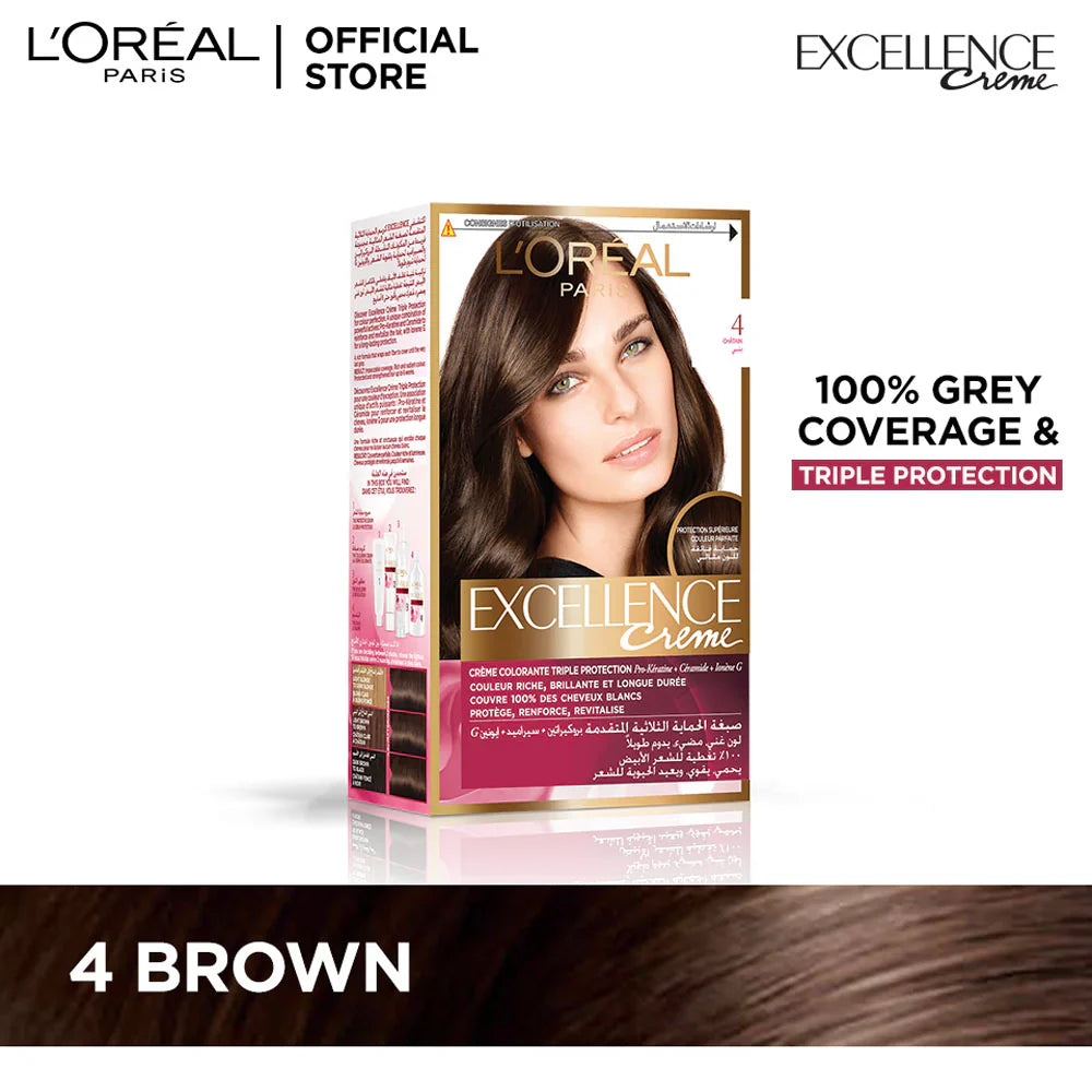 L'OrÃ©al Excellence Creme - 4 Brown Hair Color