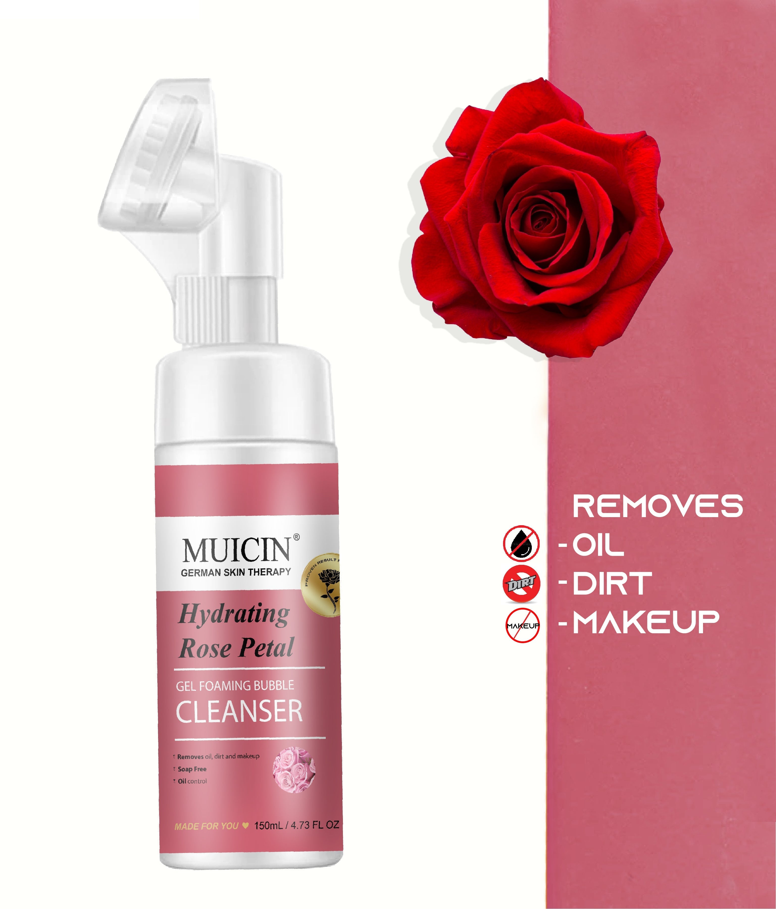 MUICIN - Rose Petal Gel Foaming Bubble Cleanser - 150ml