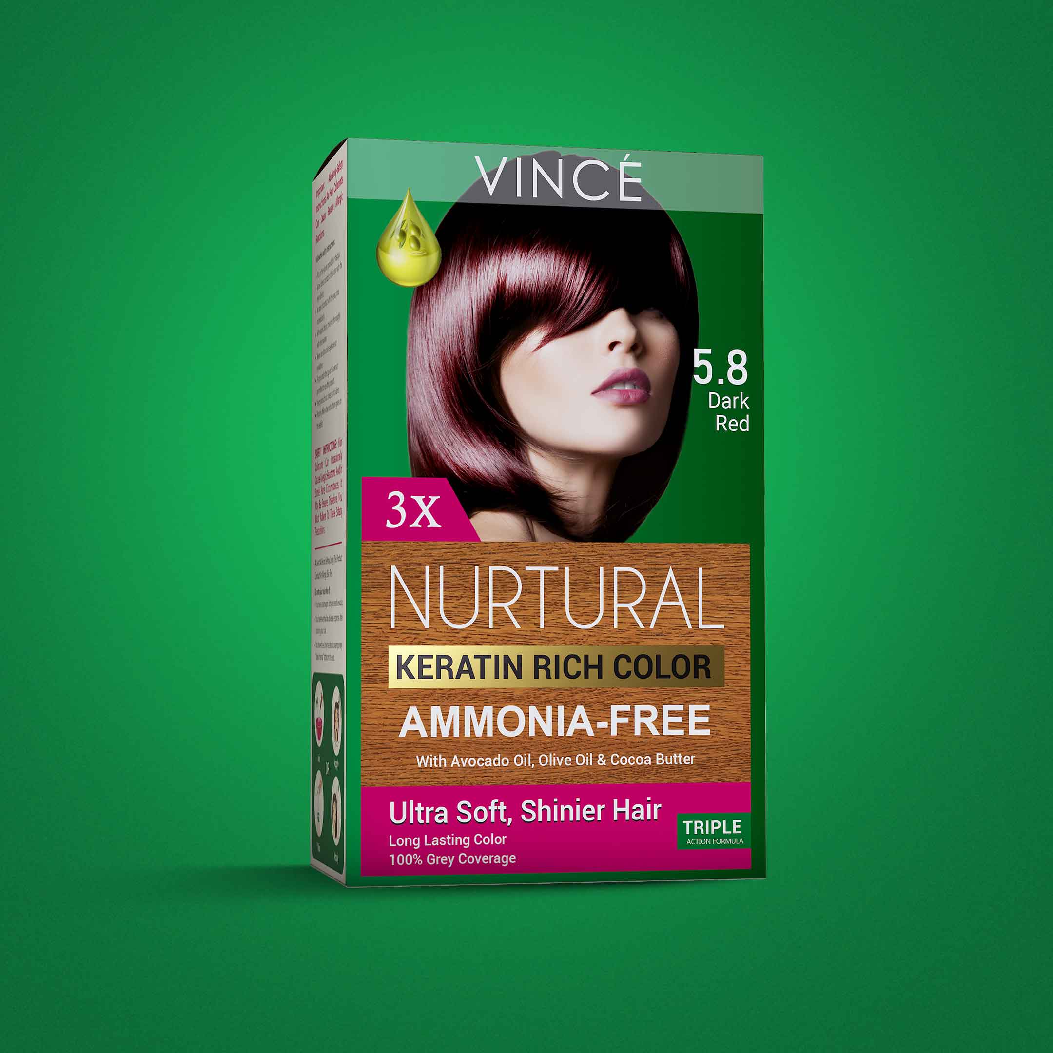 5.8 - Dark Red - Nurtural Women Hair Color