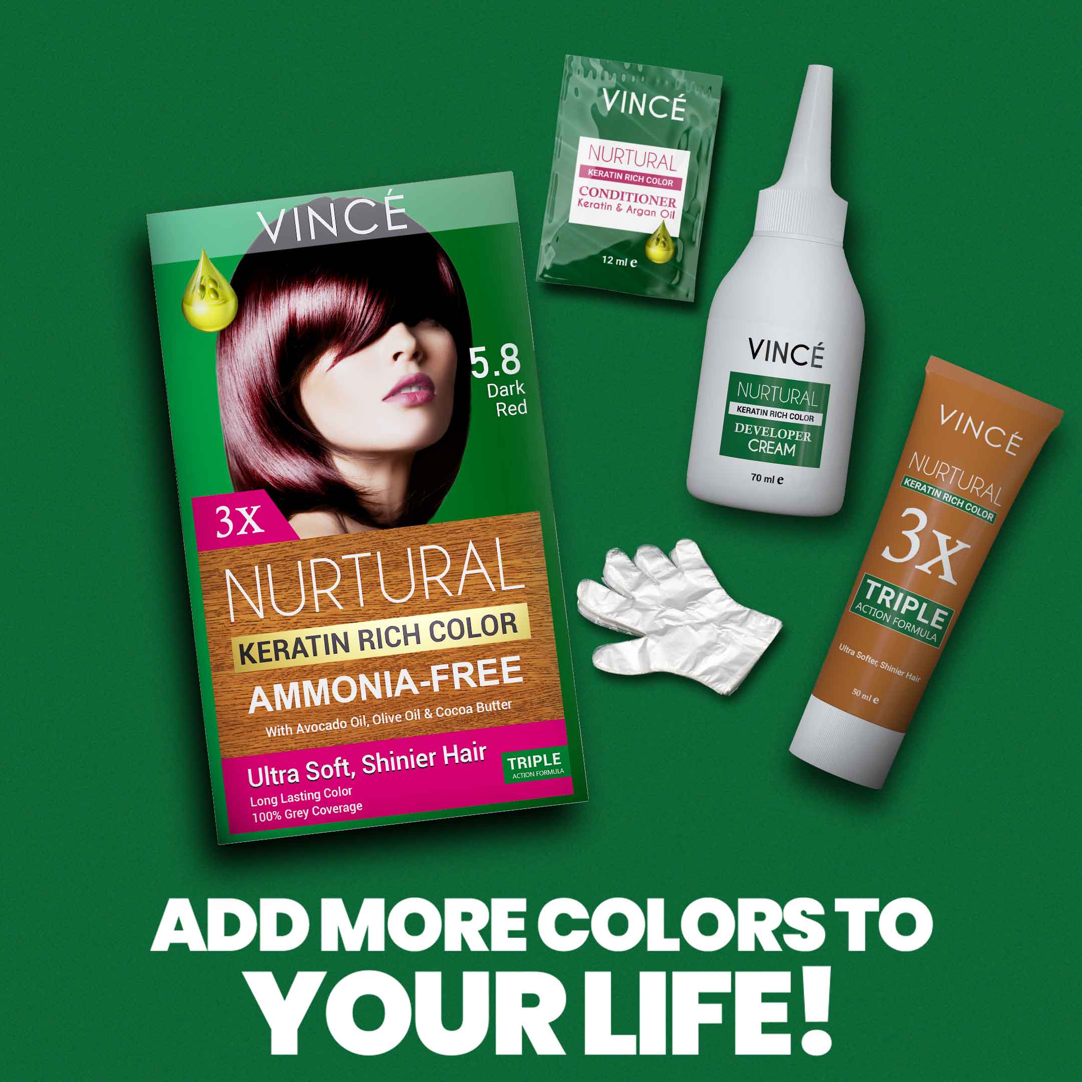 5.8 - Dark Red - Nurtural Women Hair Color