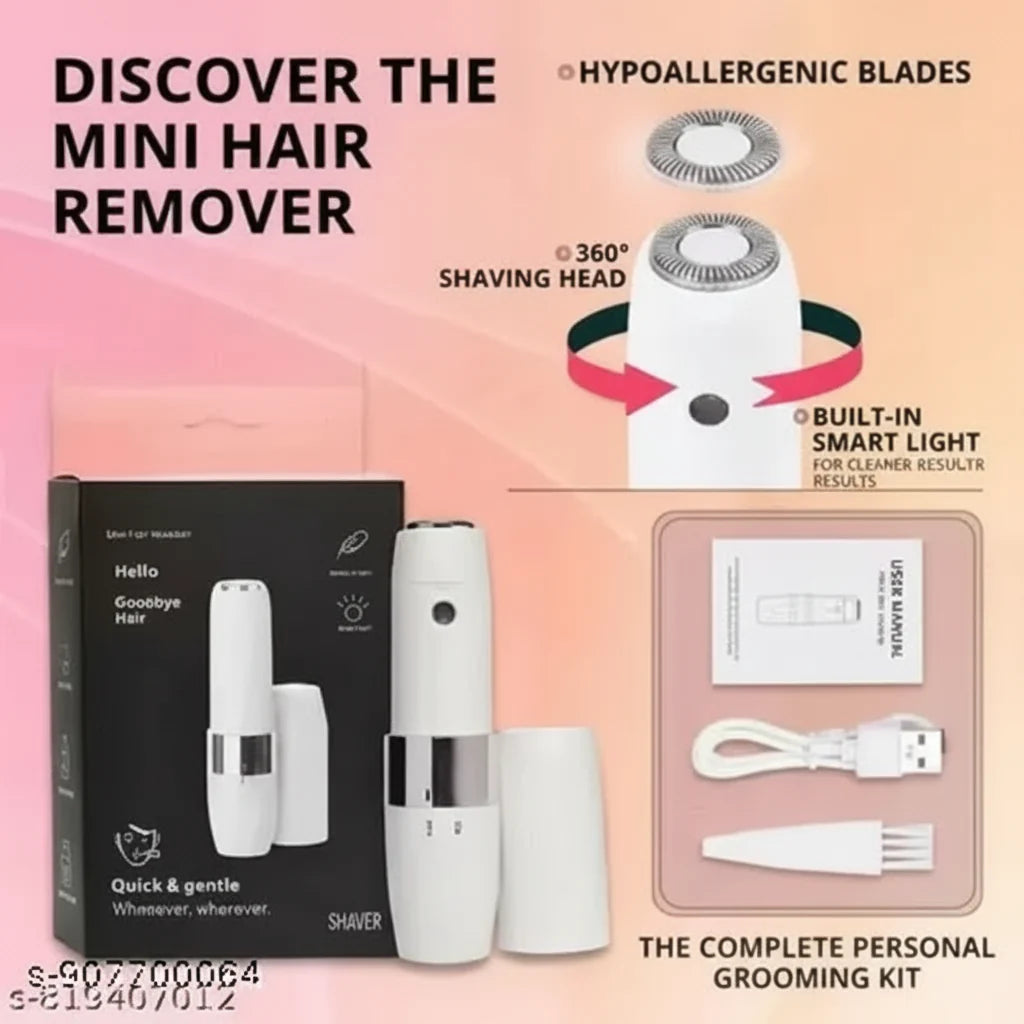 Mini Facial Hair Remover for Women - Painless Electric Face & Eyebrow Shaver