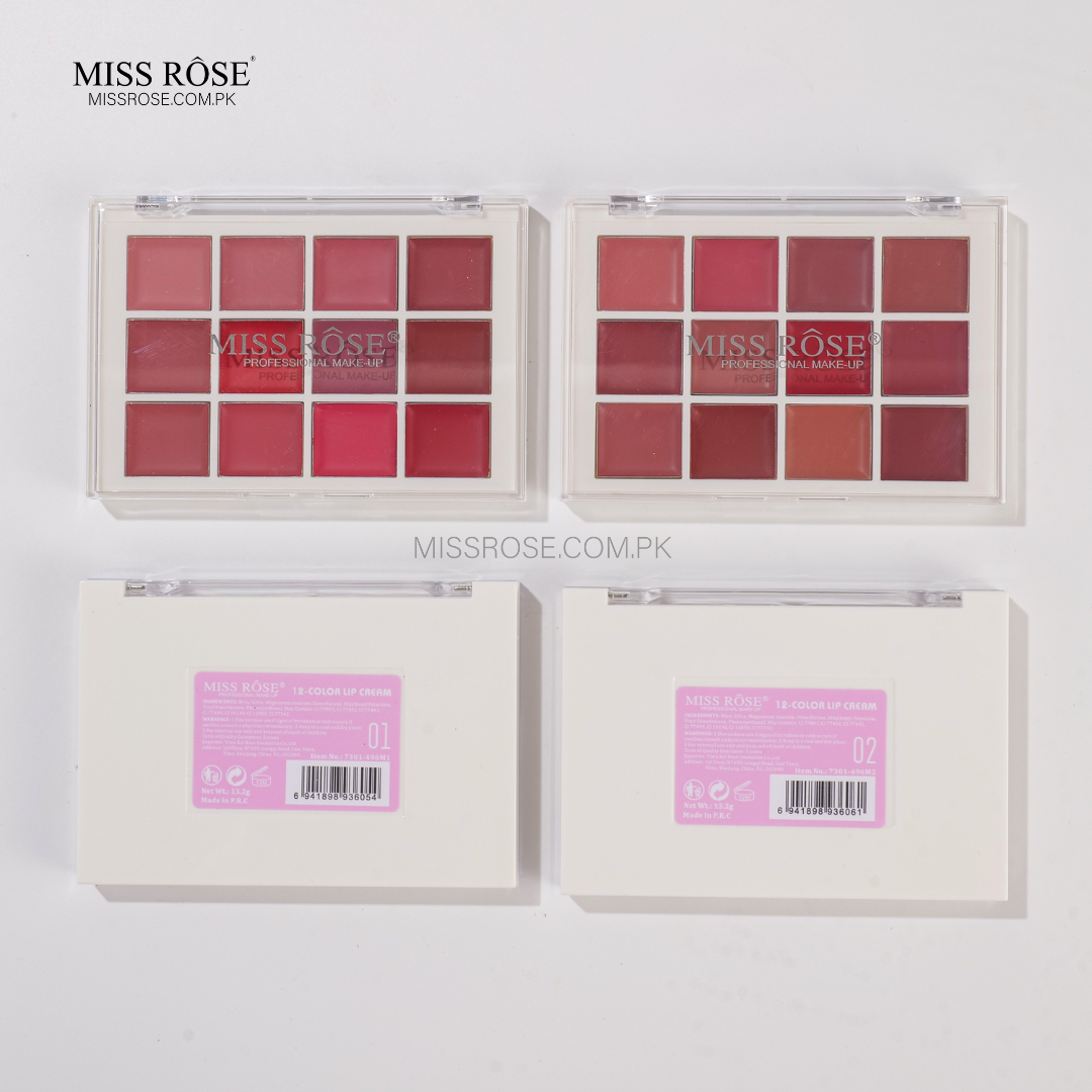 Miss Rose 12 Color Lipstick Palette