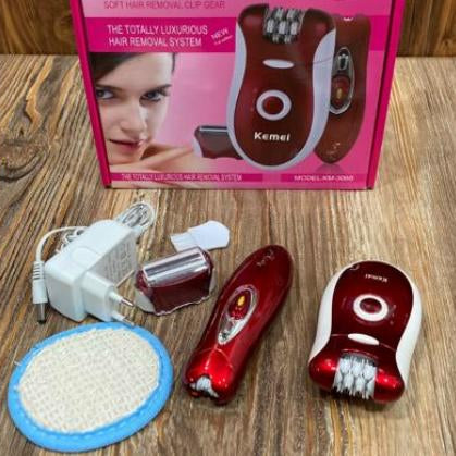 Kemei 3 in 1 Rechargeable Epilator  and Shaver for Women