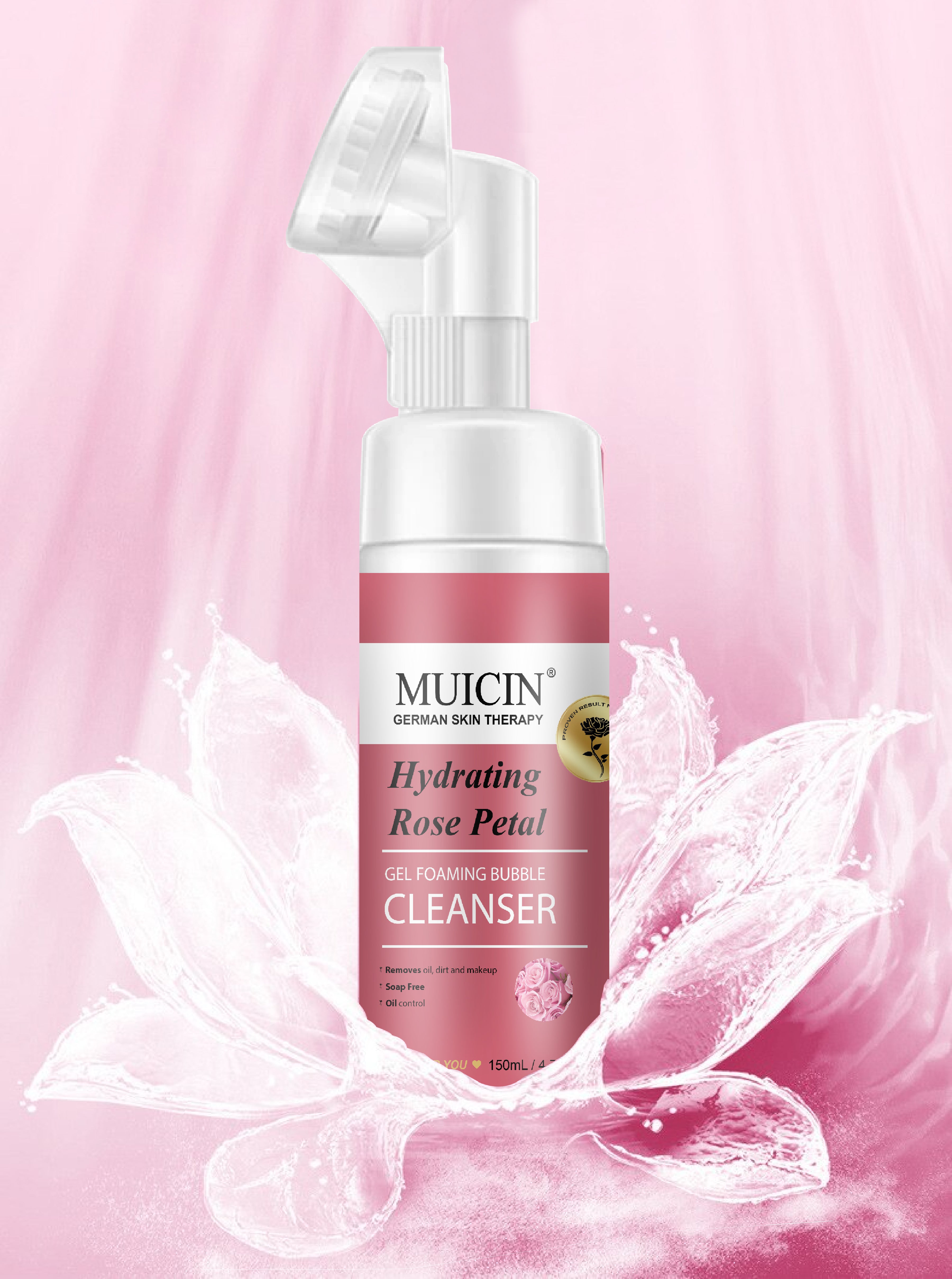 MUICIN - Rose Petal Gel Foaming Bubble Cleanser - 150ml