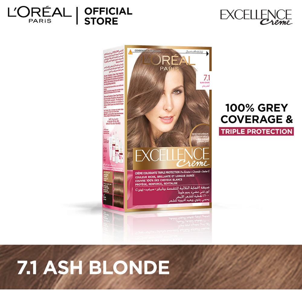 L'OrÃ©al Excellence Creme - 7.1 Ash Blonde Hair Color