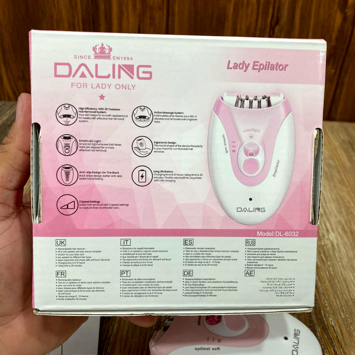 Daling Ladies Rechargeable Epilator Hair Removal Machine