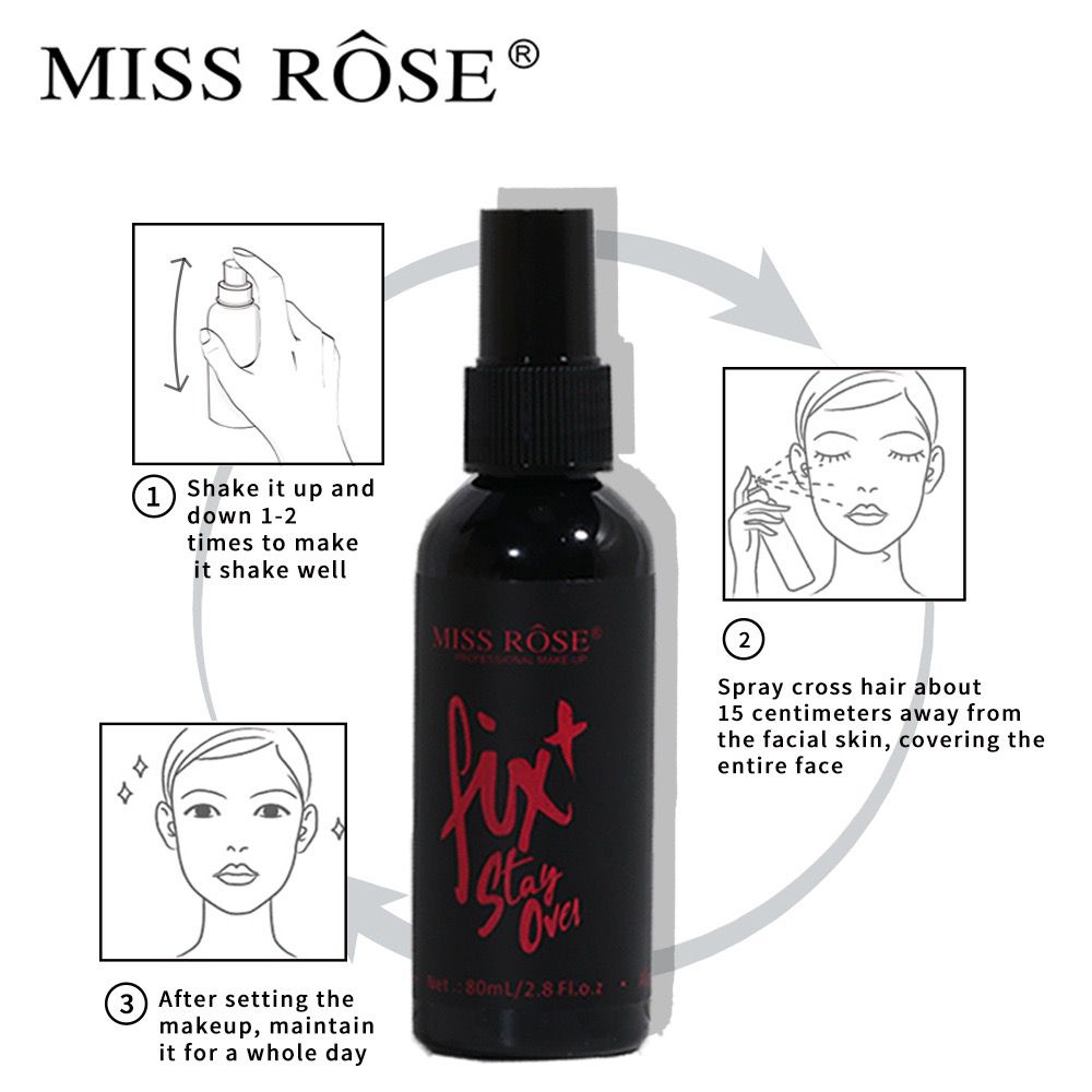 Miss Rose - Makeup Fixer Fast Forming Waterproof & Moisturizing Spray 80Ml