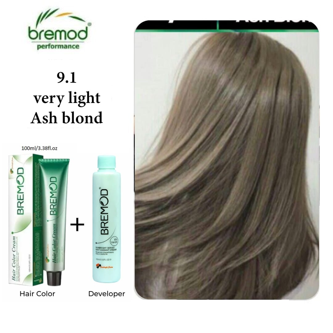 9.1 Bremod Hair Color 100ml Very Light Ash Blond