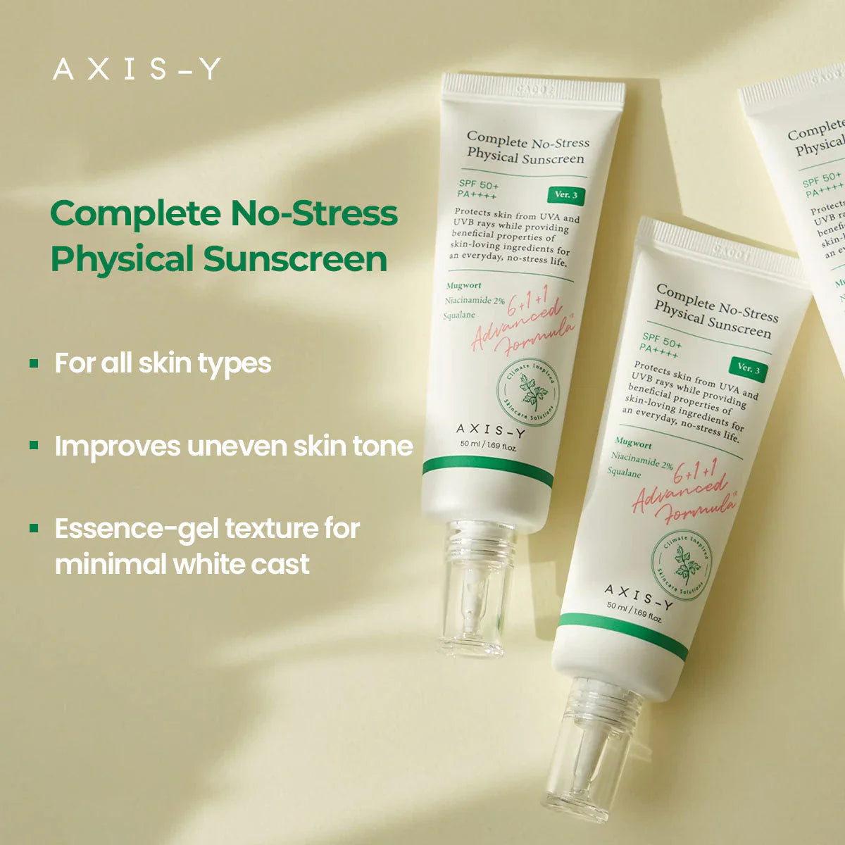 AXIS-Y - Complete No-Stress Physical Sunscreen - 50ml