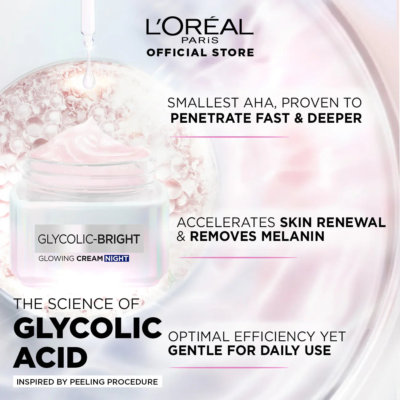 LOreal Paris - Glycolic Bright Glowing Night Cream - 50ml